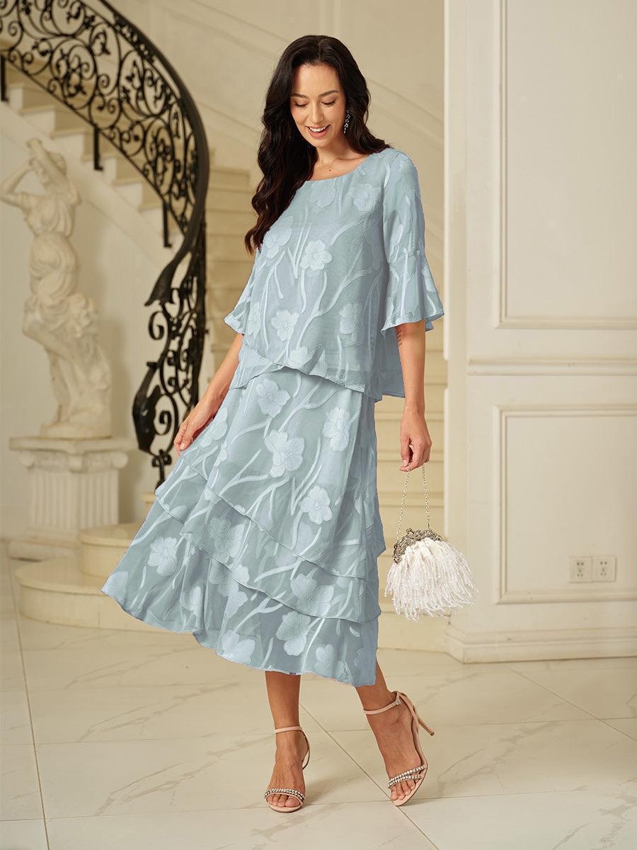 Floral Chiffon Midi Skirt