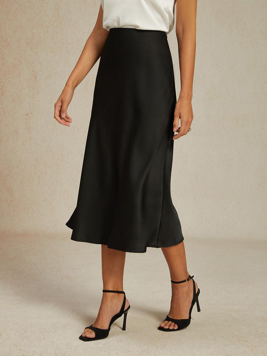 Schlichte Hose mit weitem Bein und hoher Taille