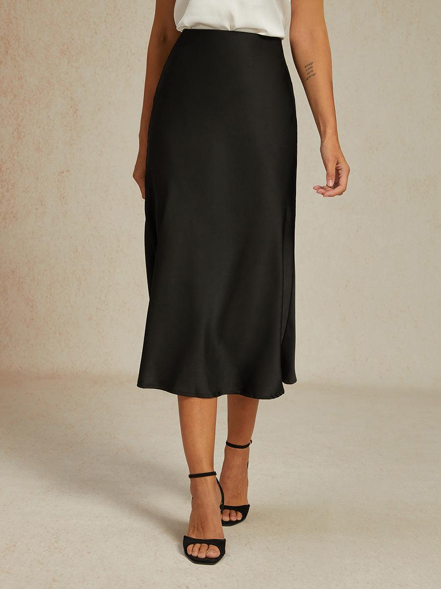 Schlichte Hose mit weitem Bein und hoher Taille