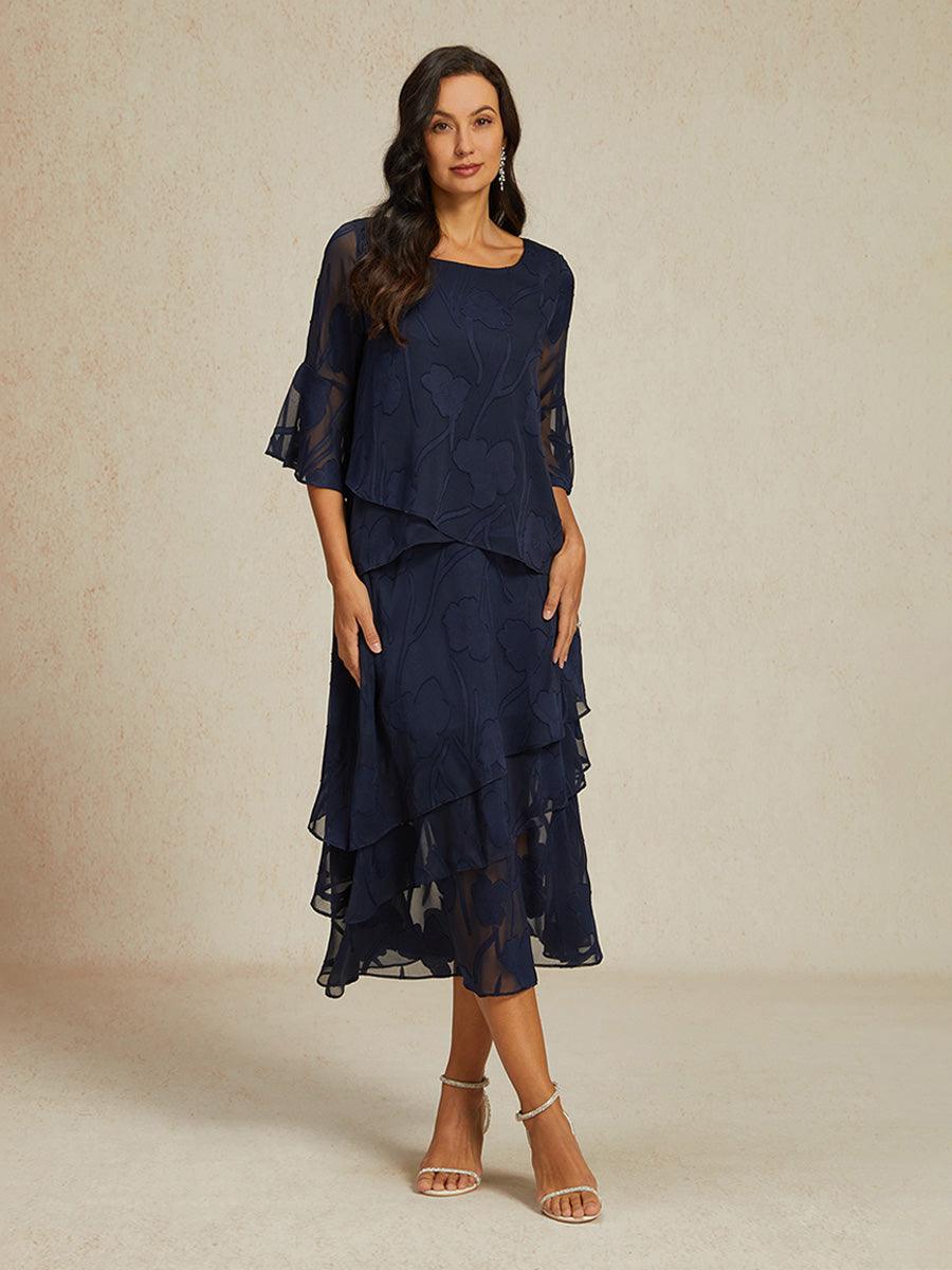 Dressy Chiffon Asymmetric Hem Blouse