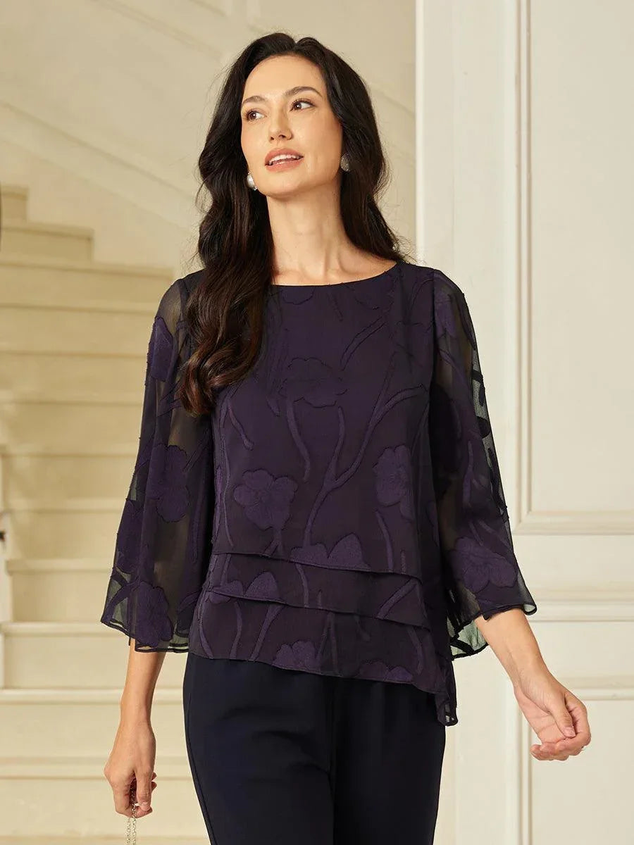 Chiffonbluse mit Blumenmuster