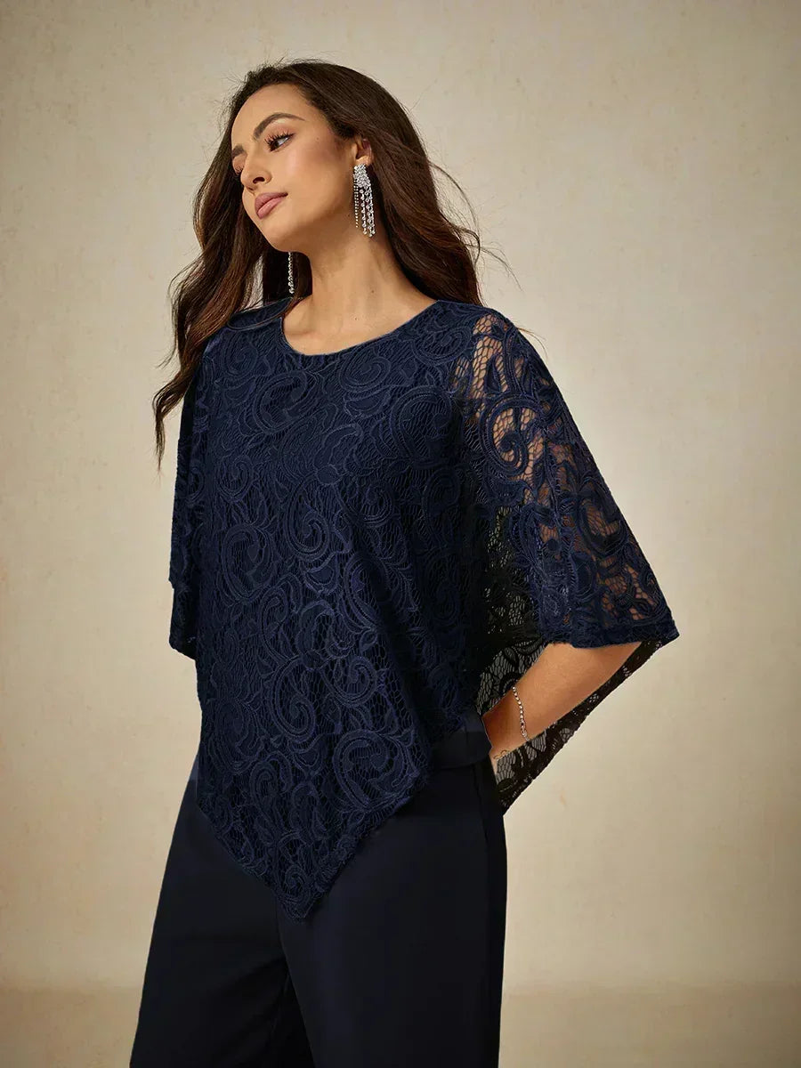 Elegant Lace Batwing Sleeve Top