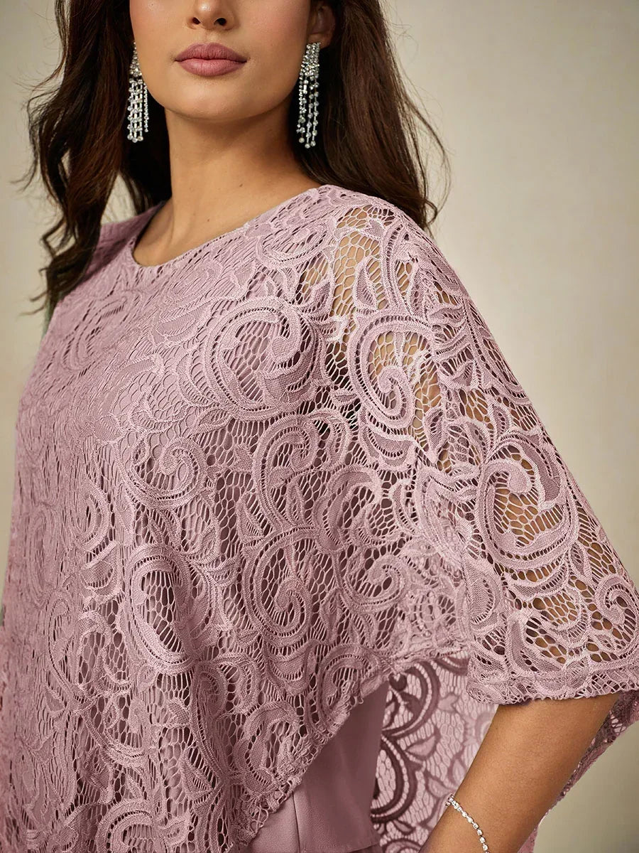 Elegant Lace Batwing Sleeve Top