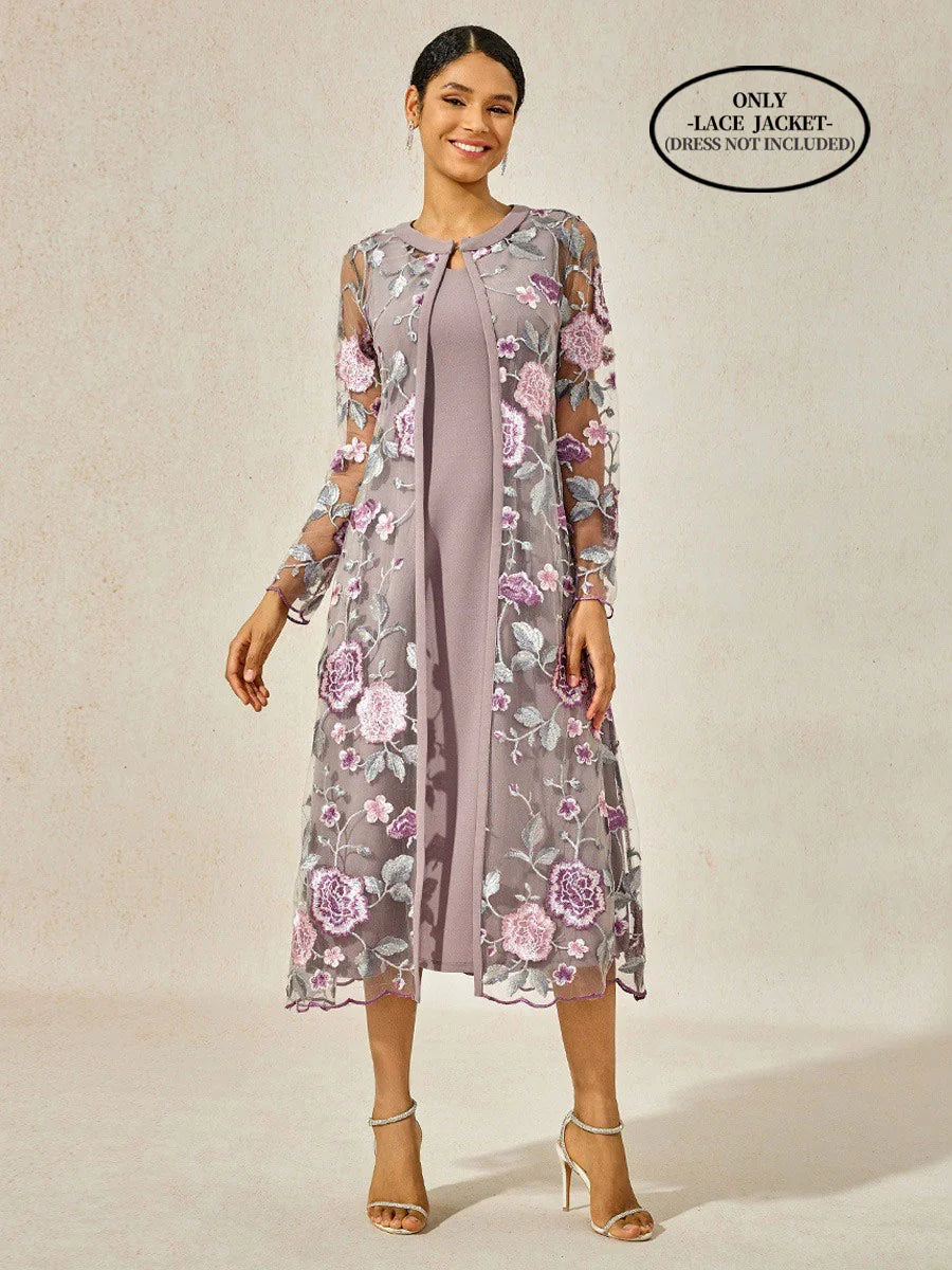 A-Linien-Kleid mit bestickter Spitzenjacke