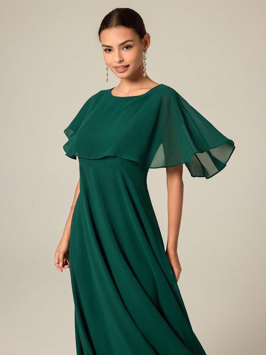 Elegant Ruffle Chiffon Dress