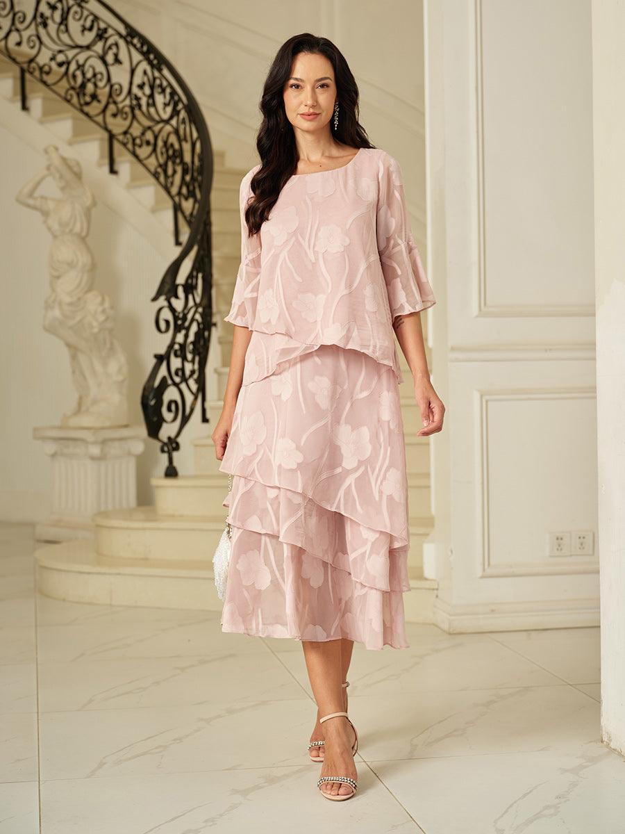 Floral Chiffon Midi Skirt
