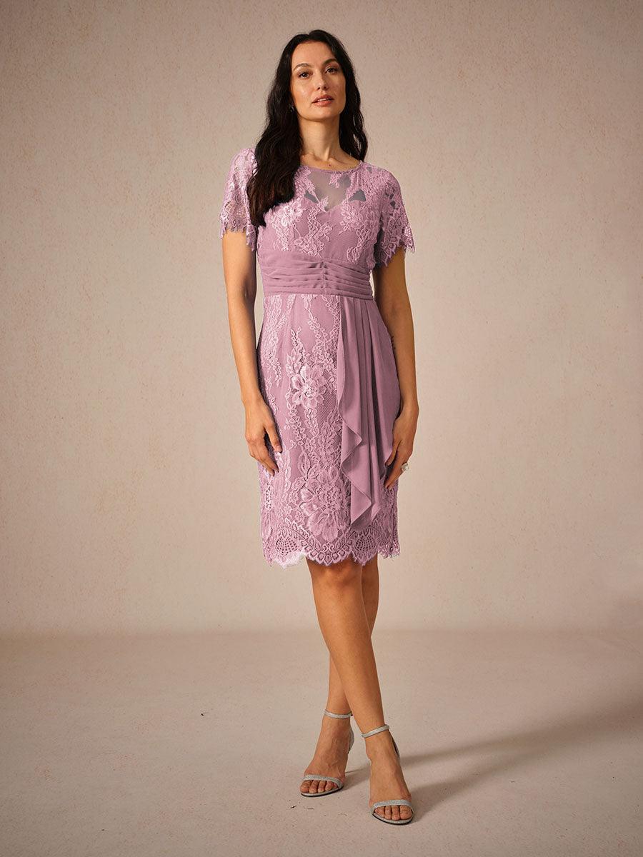 Lace Tiered Chiffon Dress