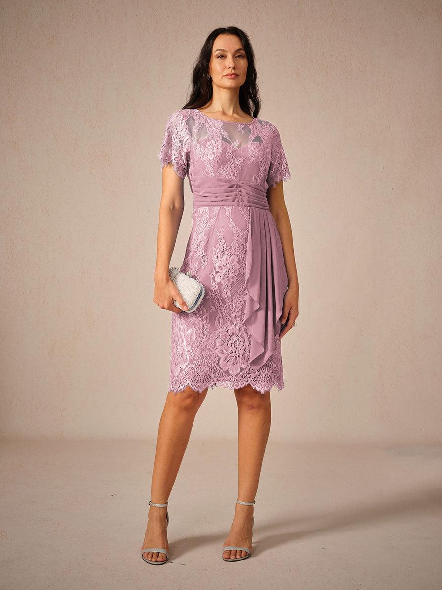 Lace Tiered Chiffon Dress