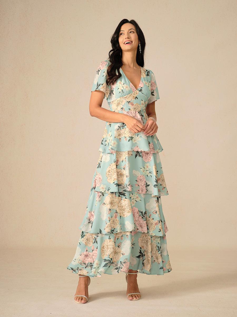 Romantic Tiered Floral Maxi Dress
