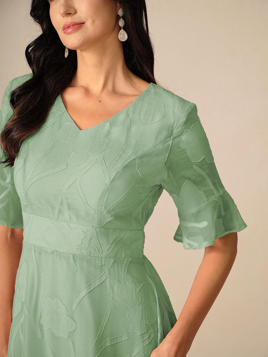 Ruffle Flutter Lace Maxi Dress