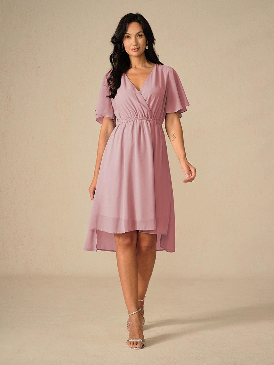 Elegantes pastellgrünes A-Linien-Chiffonkleid