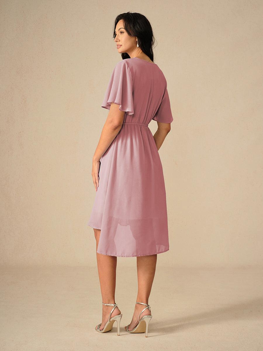 Elegantes pastellgrünes A-Linien-Chiffonkleid