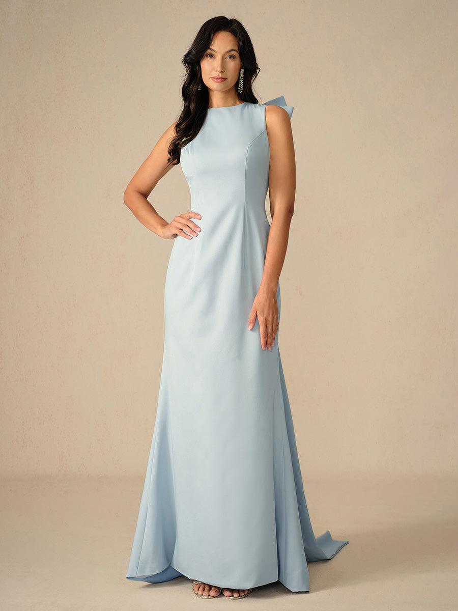 Elegantes himmelblaues Taft-Abendkleid