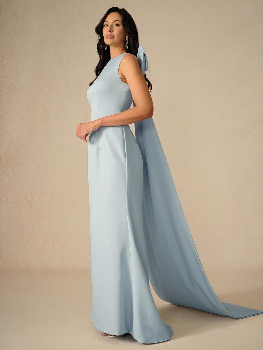 Elegantes himmelblaues Taft-Abendkleid