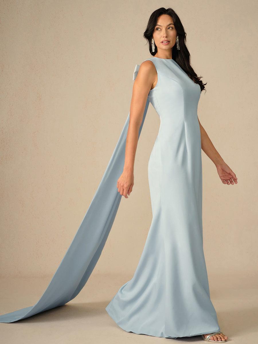 Elegantes himmelblaues Taft-Abendkleid