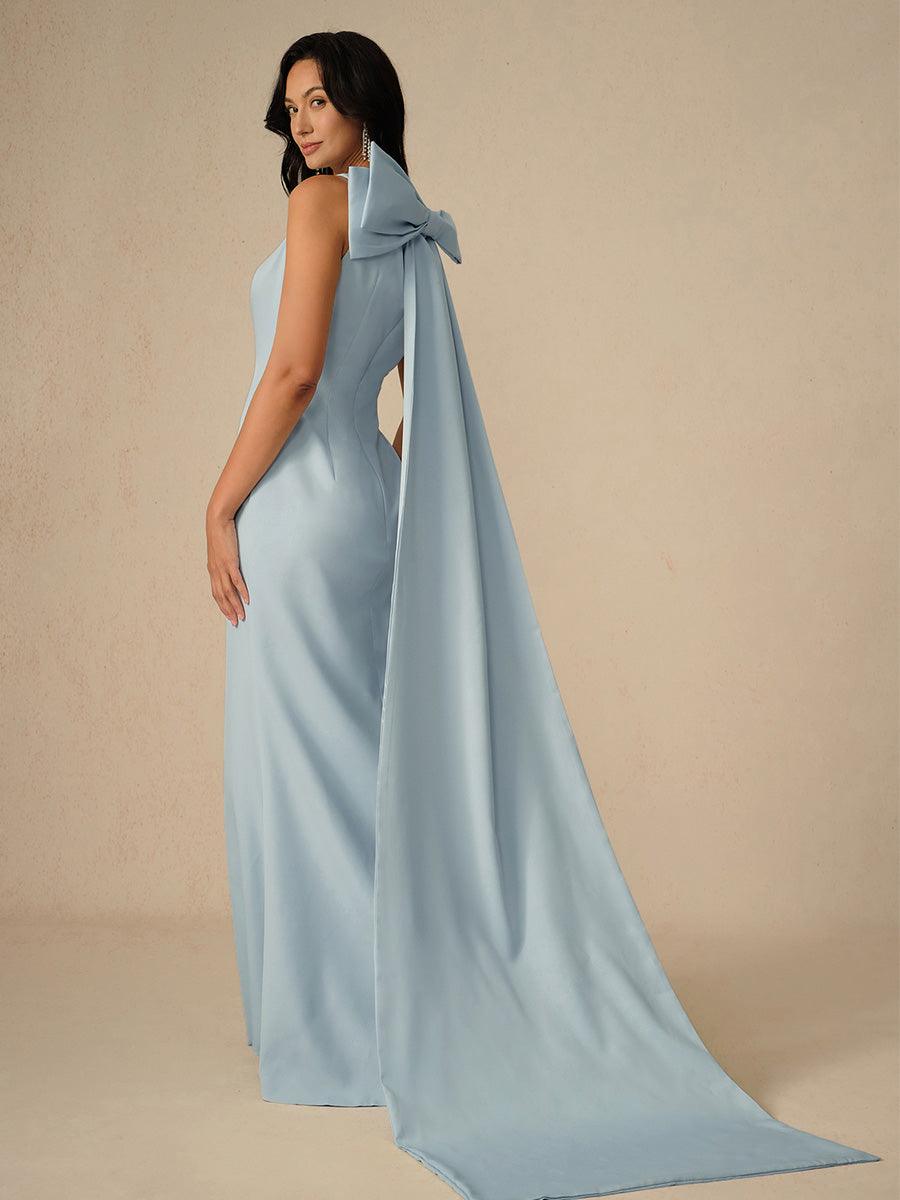 Elegantes himmelblaues Taft-Abendkleid
