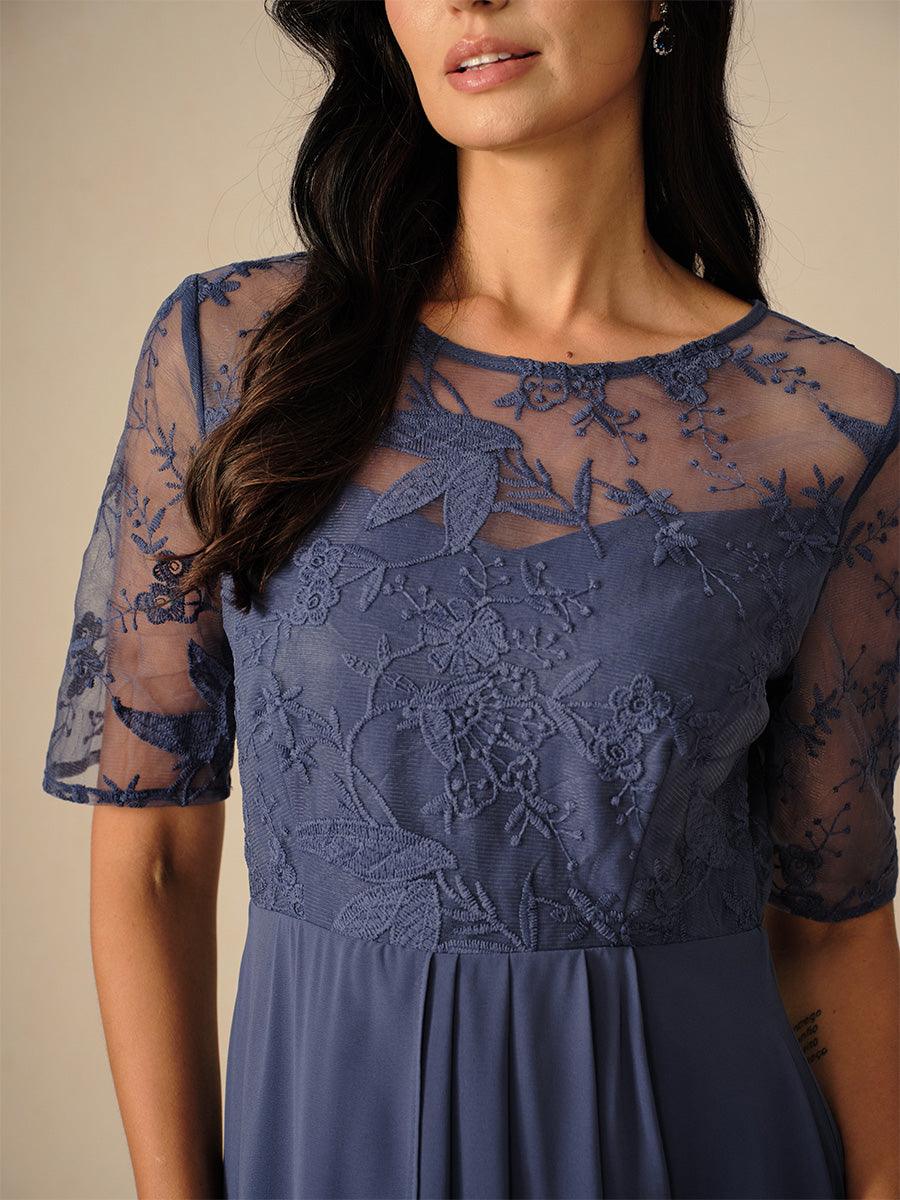 Robe en mousseline à motif patchwork fleuri