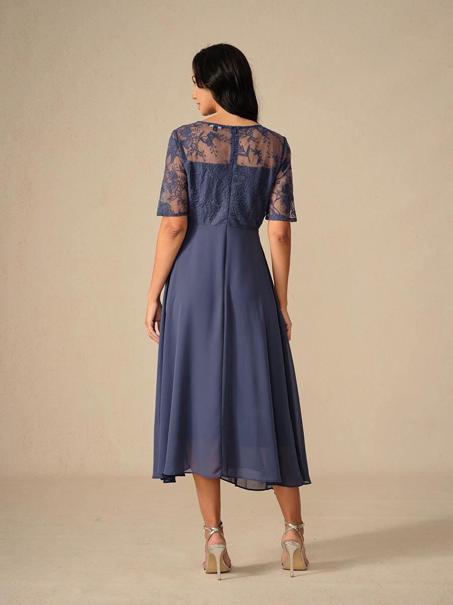 Robe en mousseline à motif patchwork fleuri