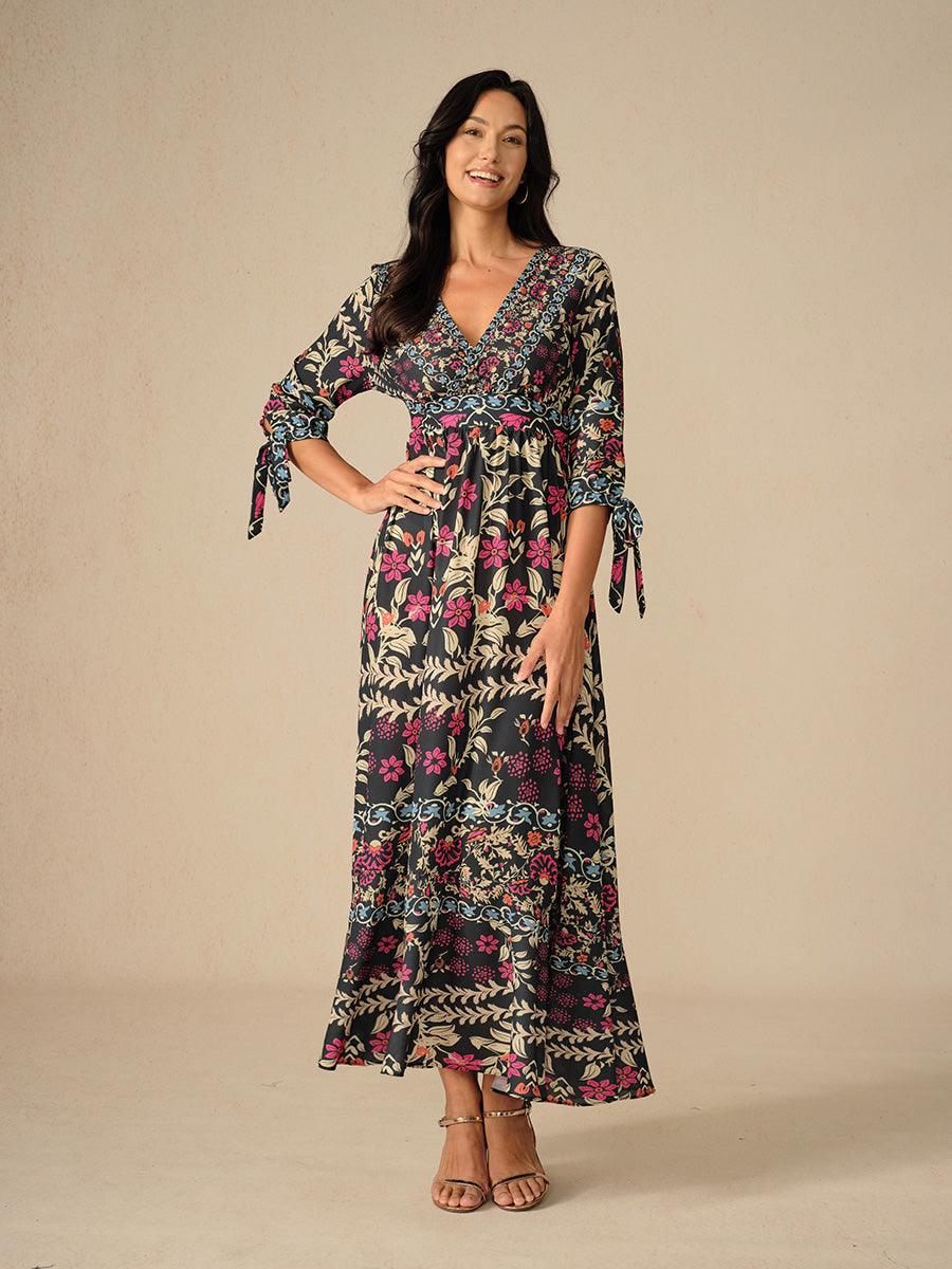 Bohemian Floral Chiffon Maxi Dress