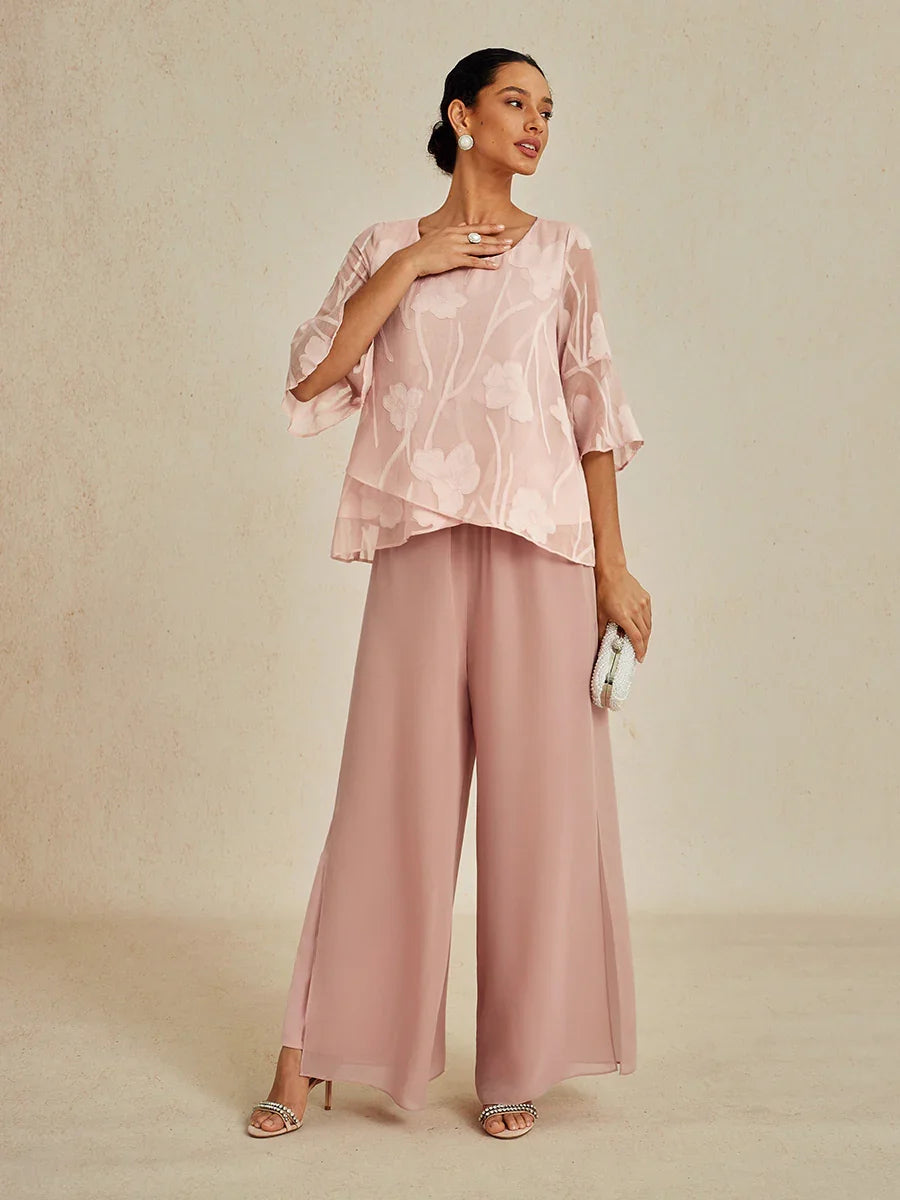 Pantalon uni à jambe large et taille haute