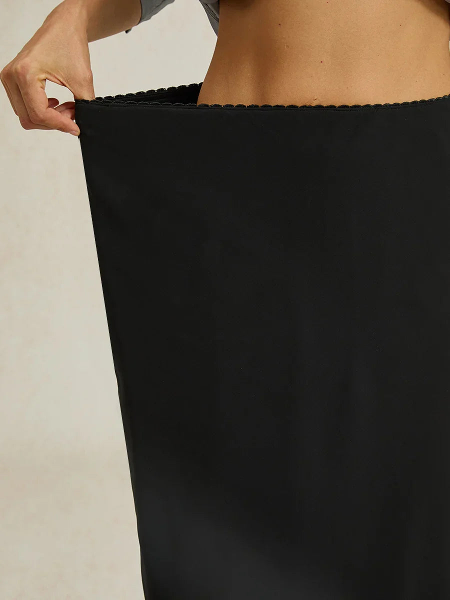 Flowy Panel Chiffon Tea-Length Skirt