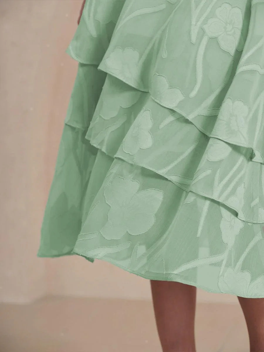 Floral Chiffon Midi Skirt