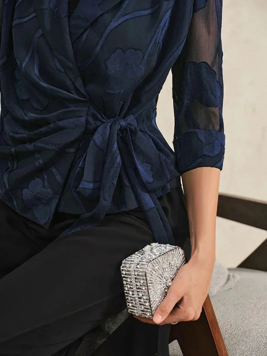 Elegant Floral Chiffon Blouse