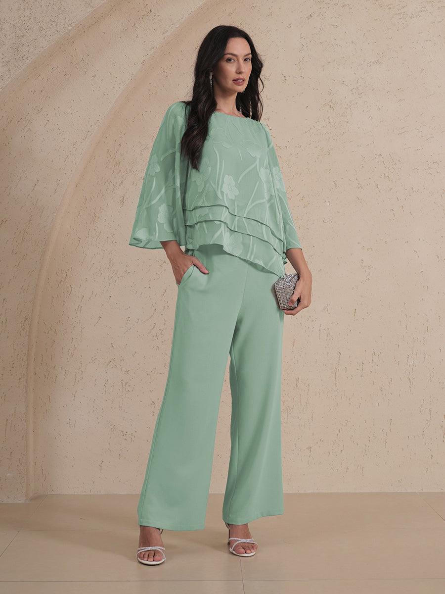 Dressy Chiffon Asymmetric Hem Blouse