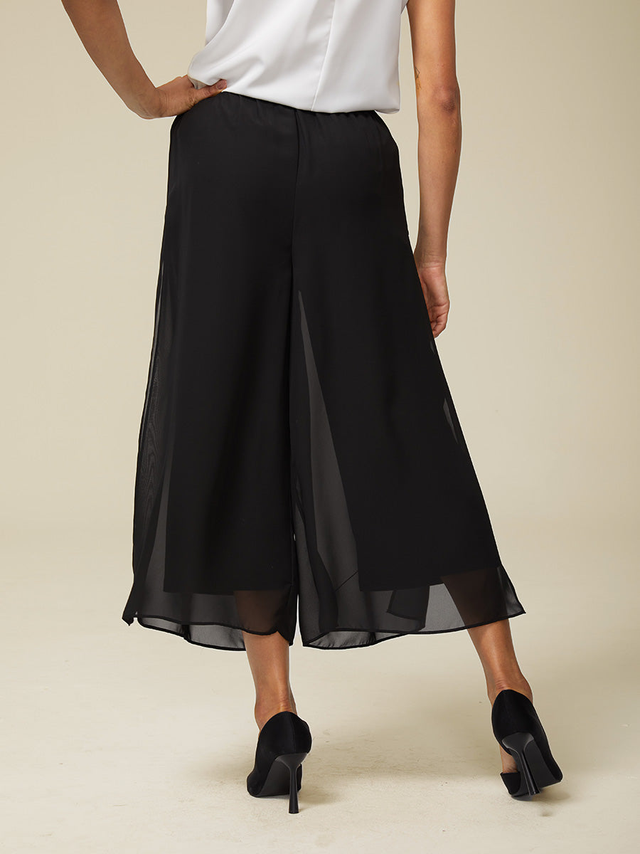 Schlichte Hose mit weitem Bein und hoher Taille
