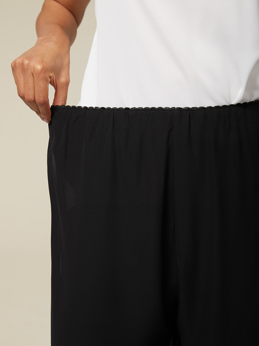 Schlichte Hose mit weitem Bein und hoher Taille