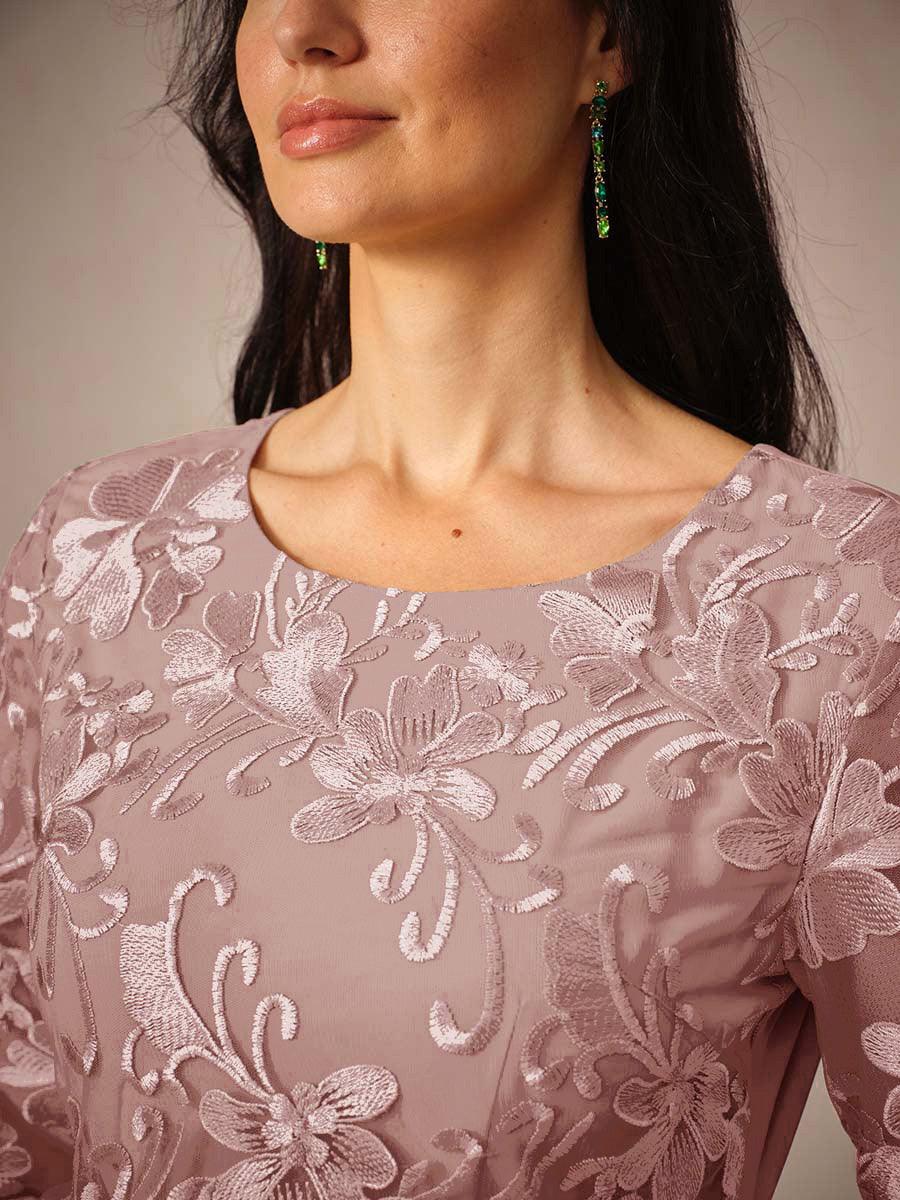 Ruffle Ruched Lace Maxi Dress