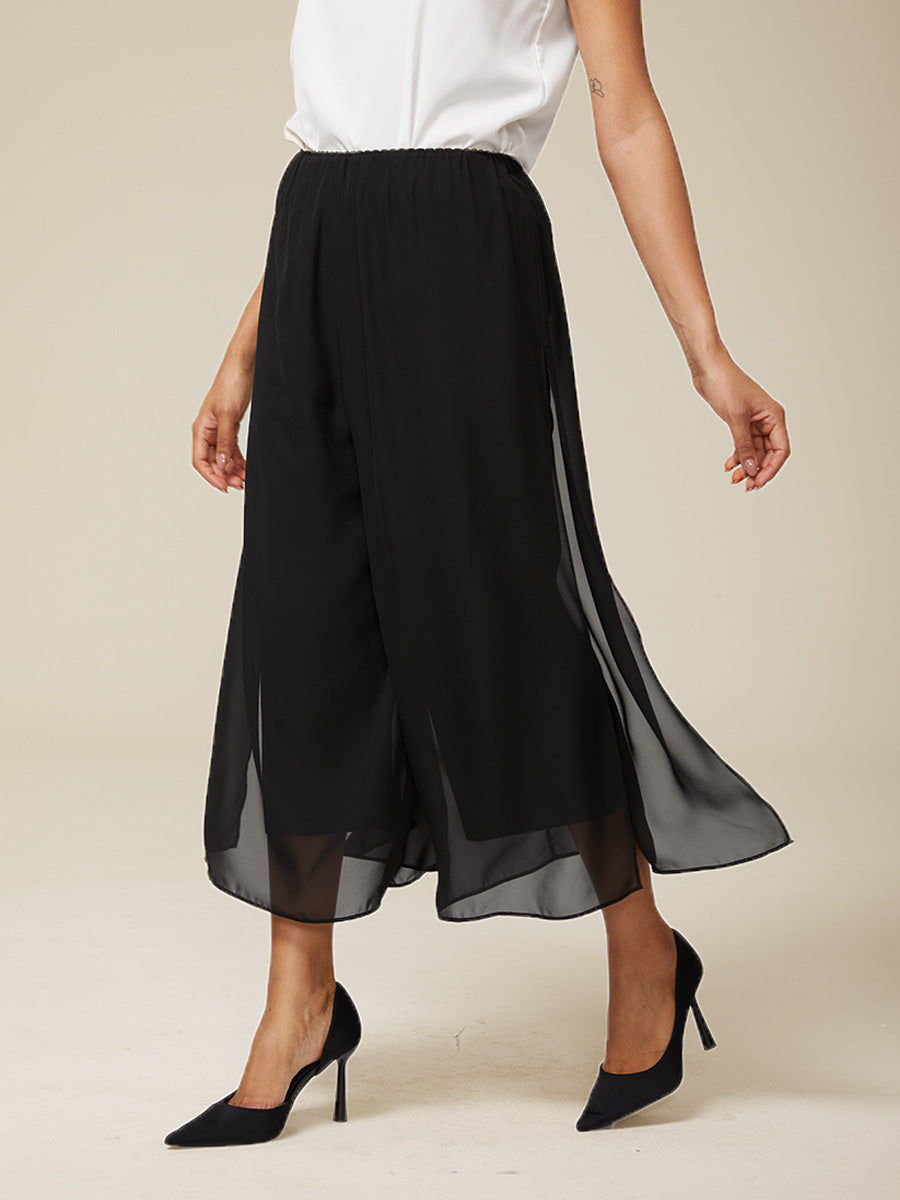 Schlichte Hose mit weitem Bein und hoher Taille