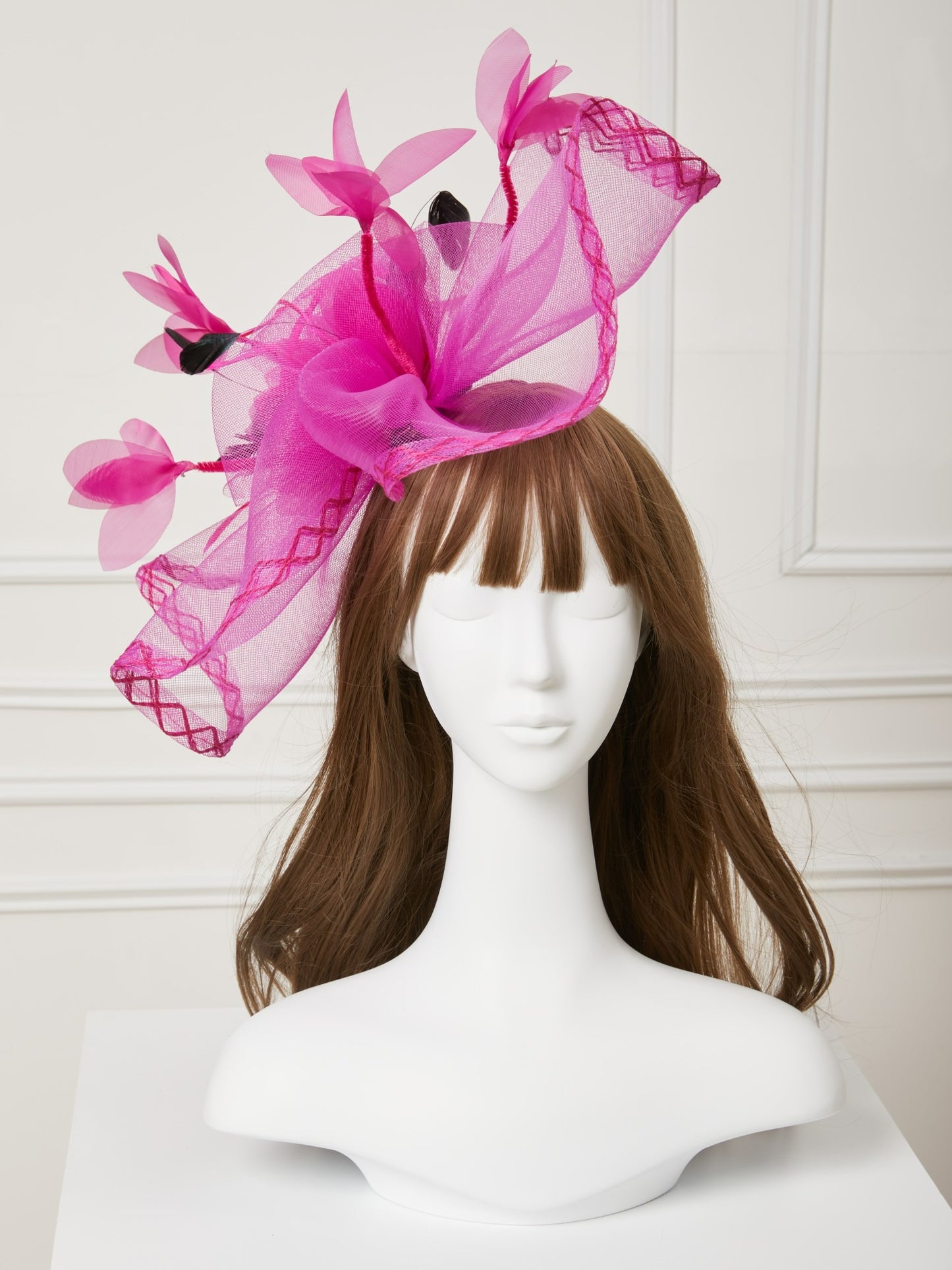 Flowers Feather Net Kentucky Derby Hat