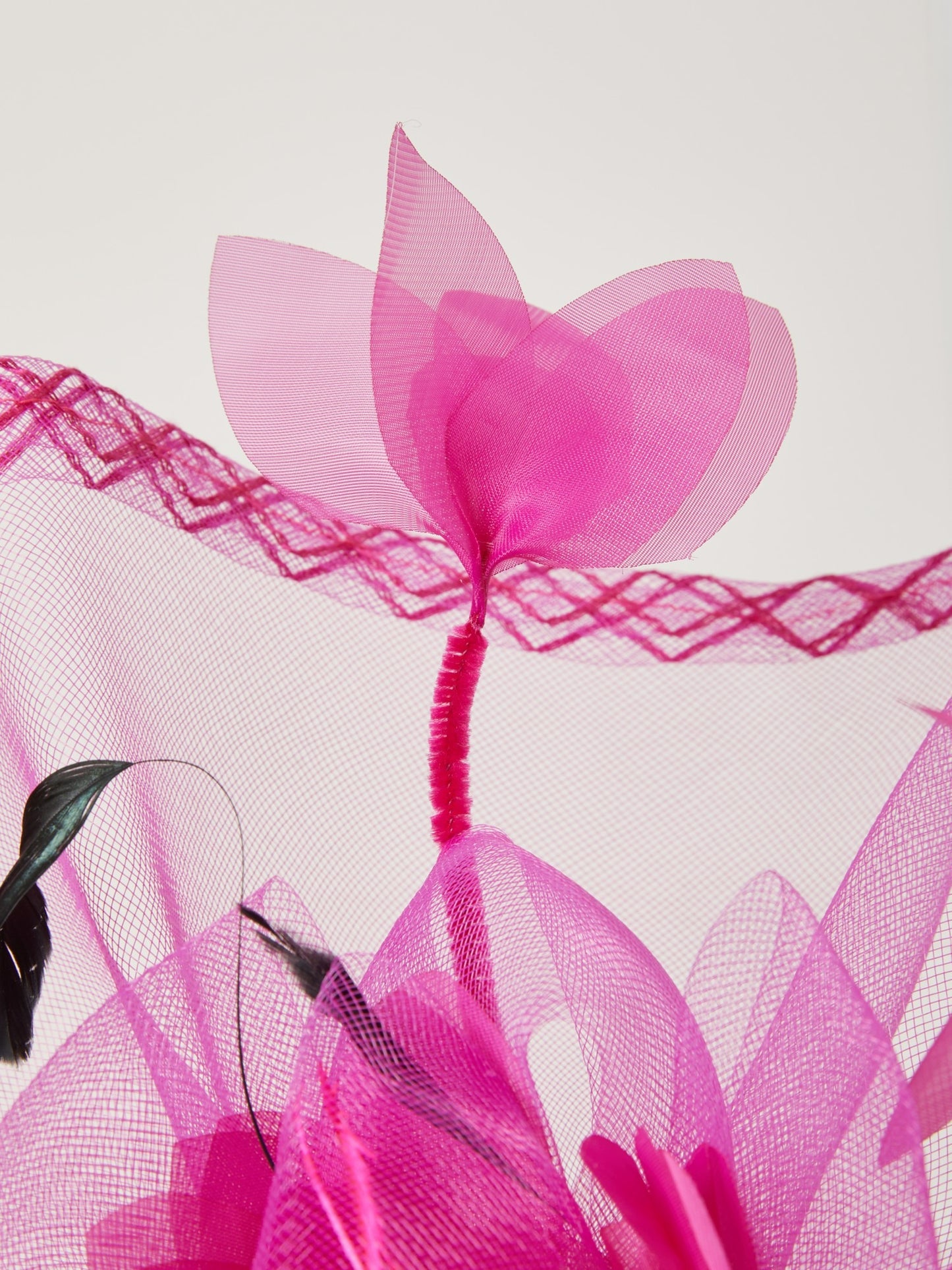 Flowers Feather Net Kentucky Derby Hat