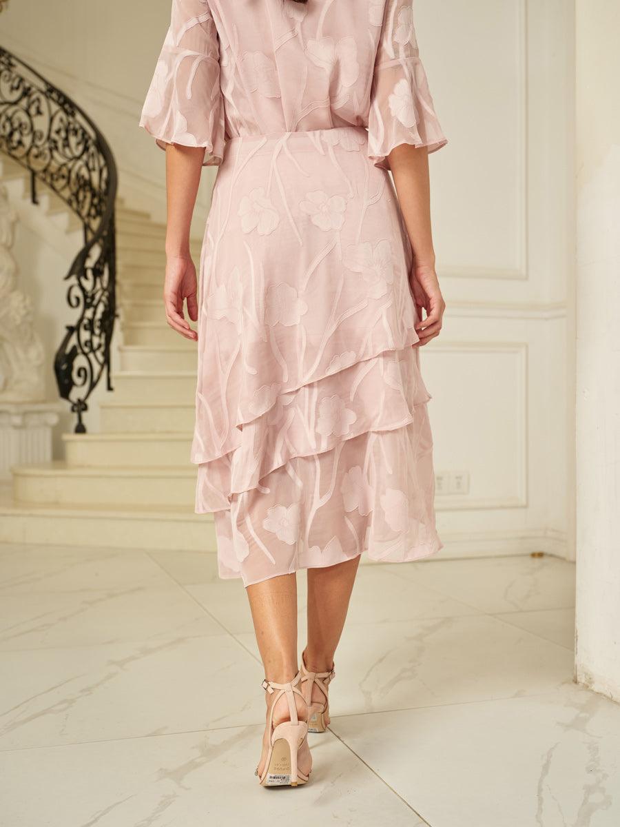 Floral Chiffon Midi Skirt