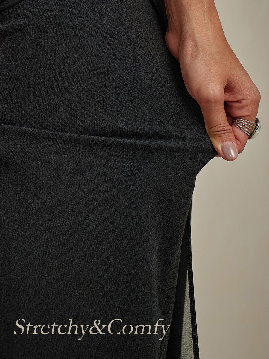 Schlichte Hose mit weitem Bein und hoher Taille