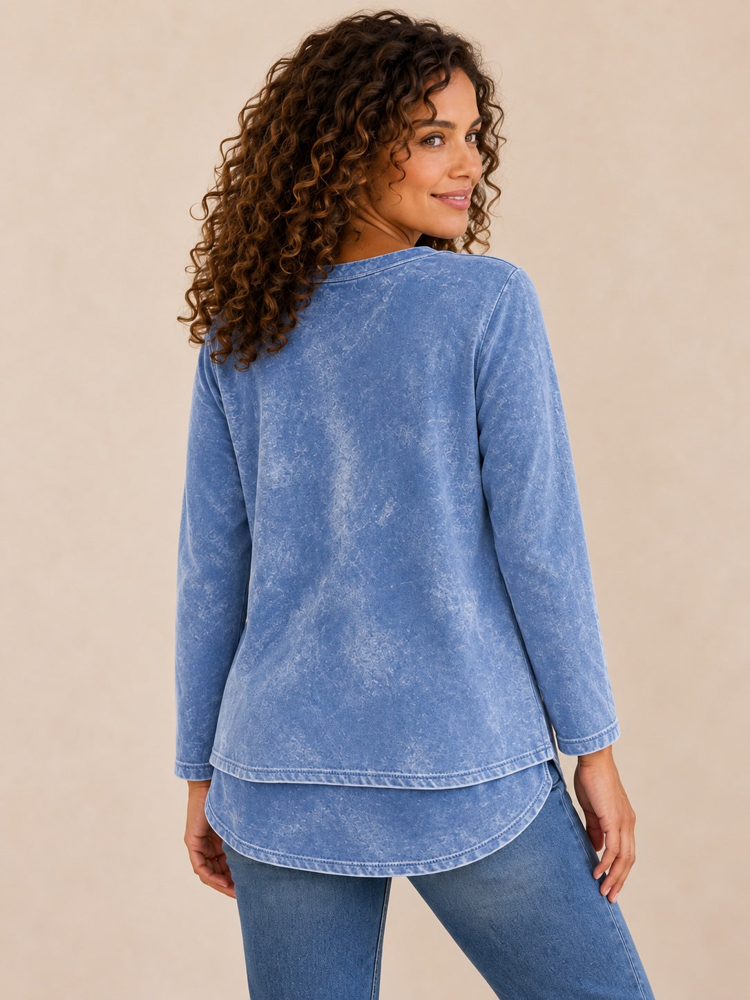 100% Washed Cotton Layered Top