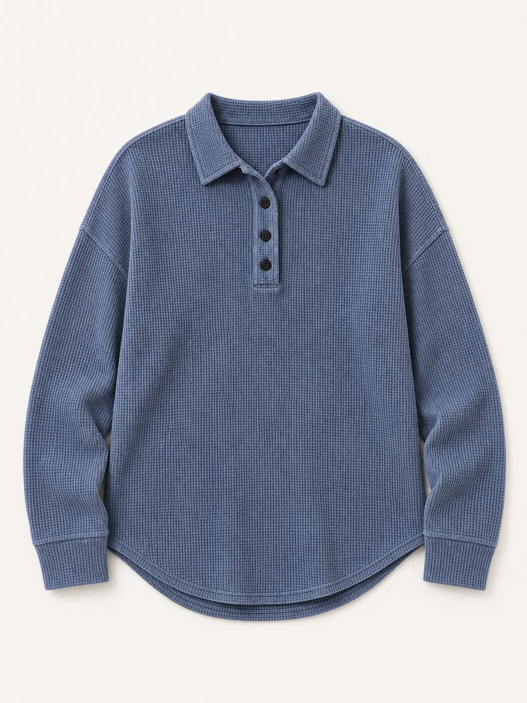 Washed Cotton Waffle Blouse