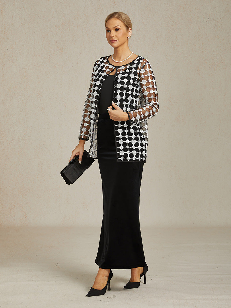 Elegant Long Velvet A-Line Skirt
