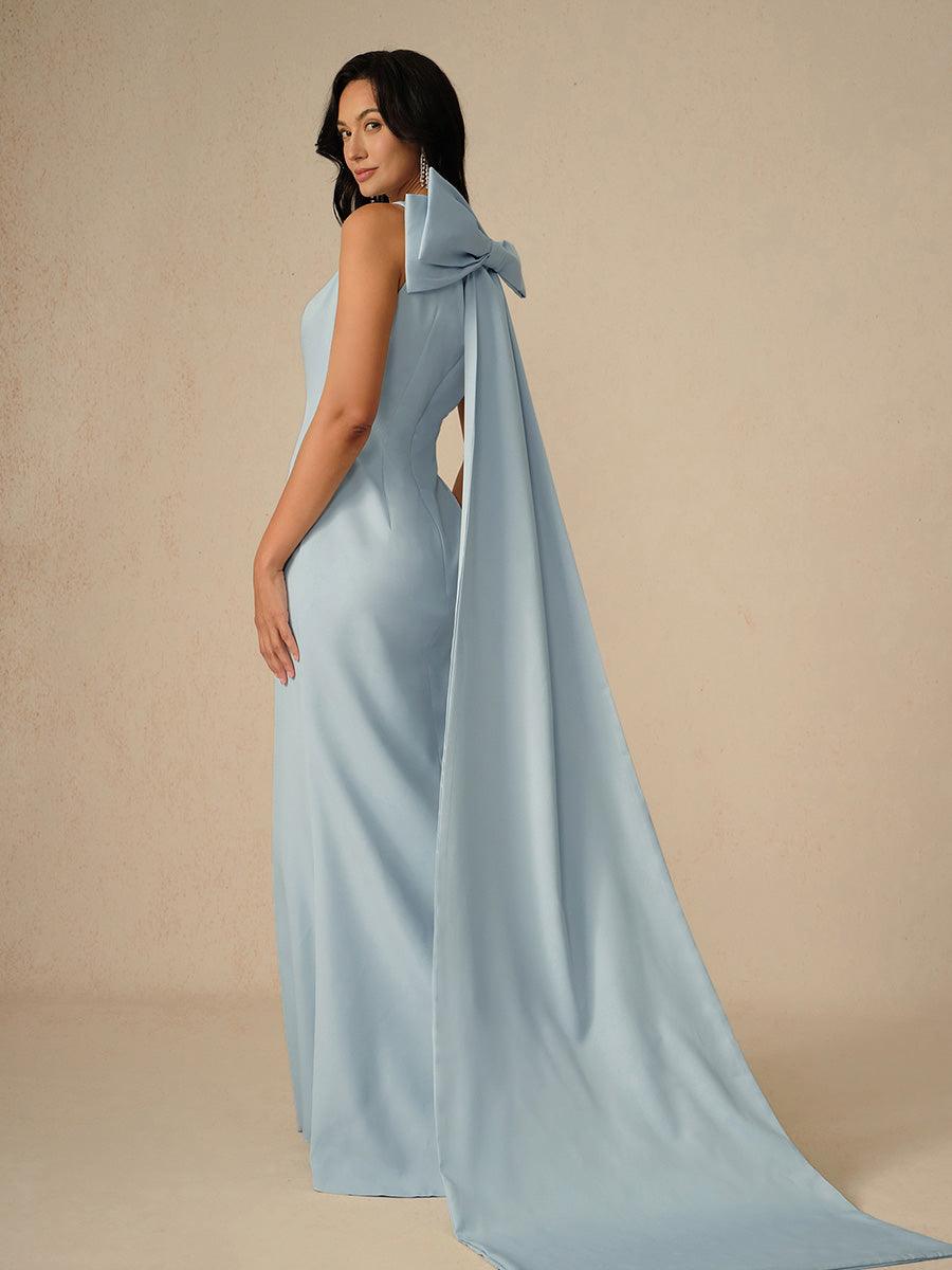 Elegantes himmelblaues Taft-Abendkleid
