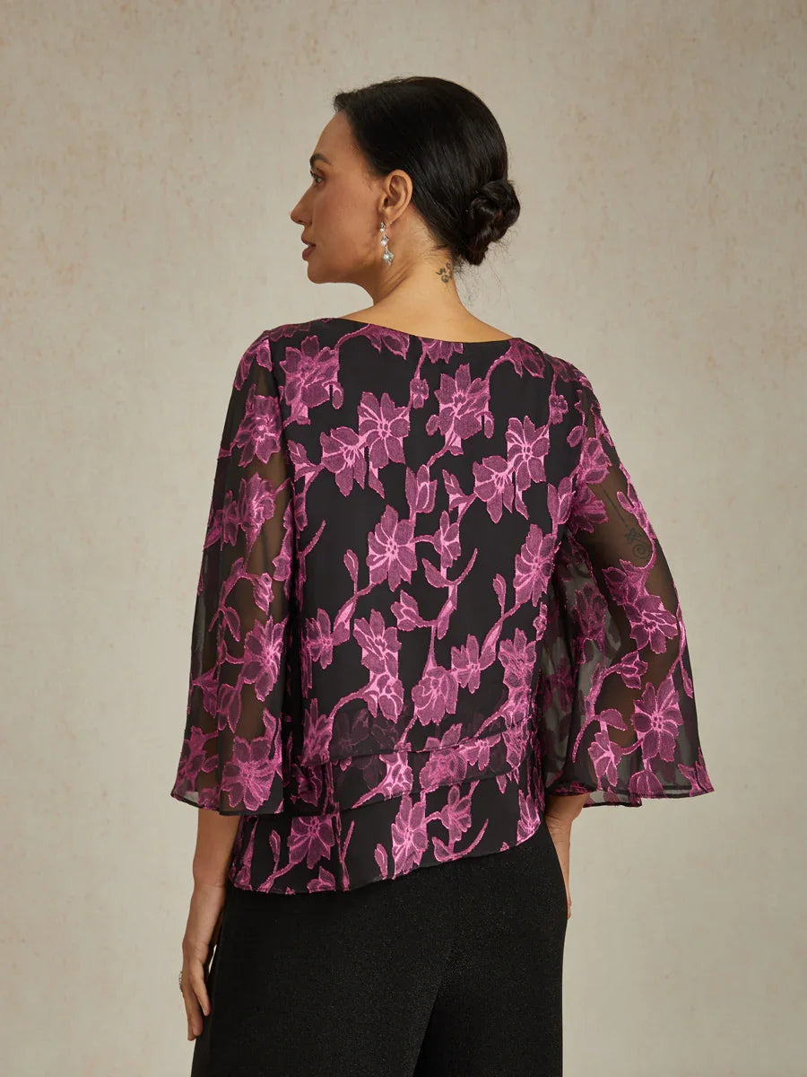 Chiffonbluse mit Blumenmuster