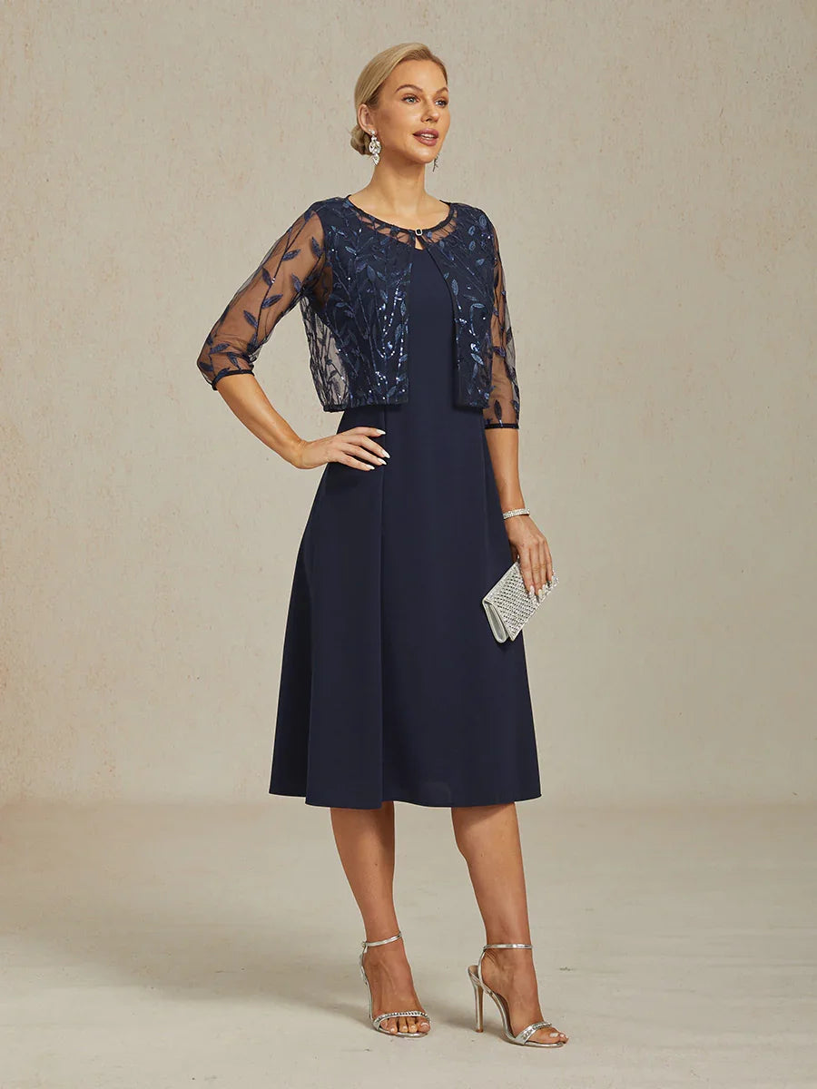Floral Embroidered Lace Jacket with Rhinestone Button
