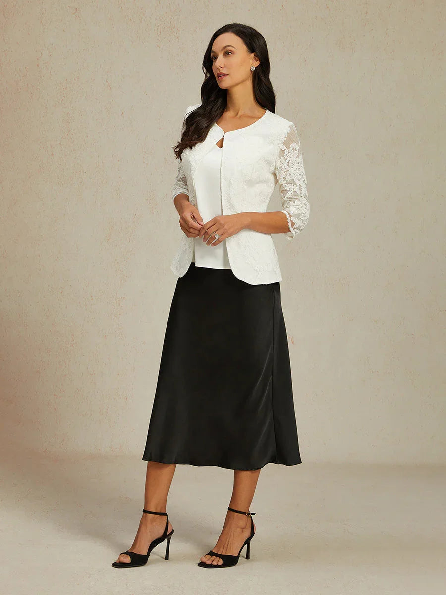 Floral Embroidered Lace Open Jacket