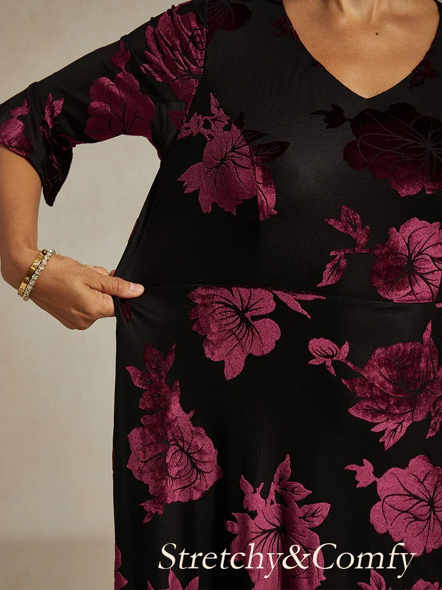 Maxikleid mit Rüschen und flatternder Spitze