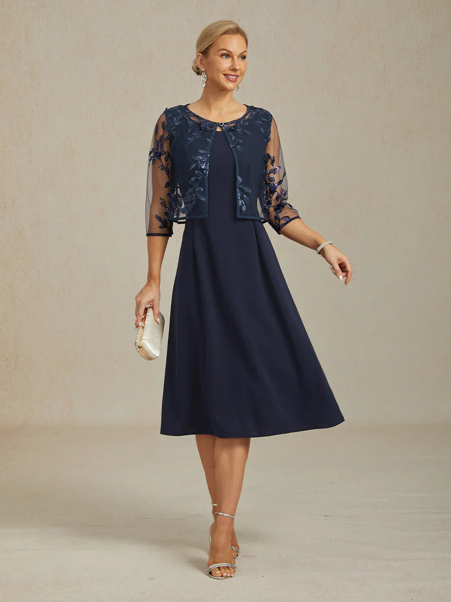 Graceful Mesh Lace Jacket with 3D Floral Embellishments