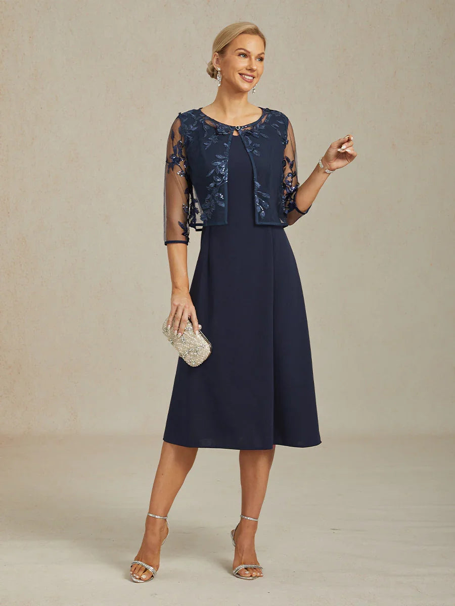 Graceful Mesh Lace Jacket with 3D Floral Embellishments