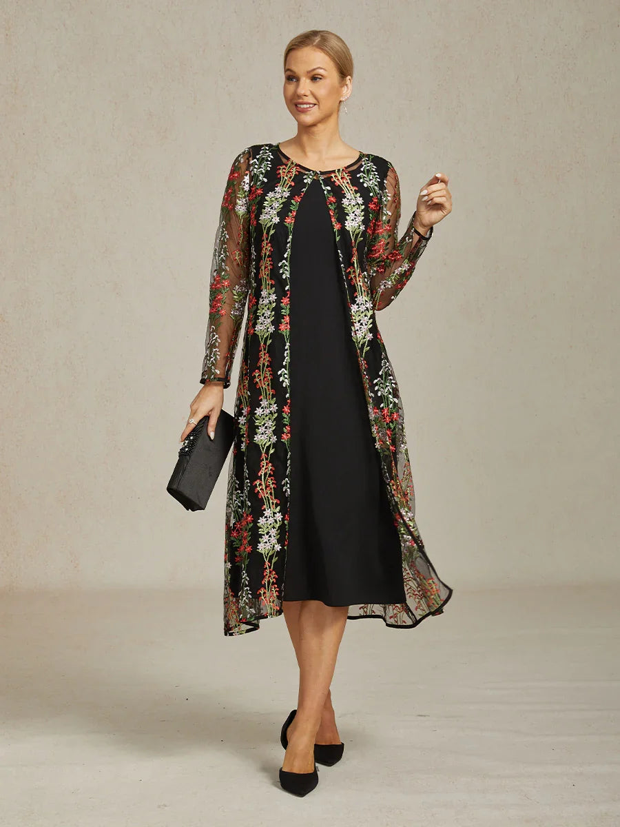 Long Floral Embroidered Lace Jacket
