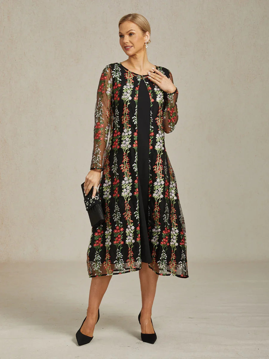 Long Floral Embroidered Lace Jacket