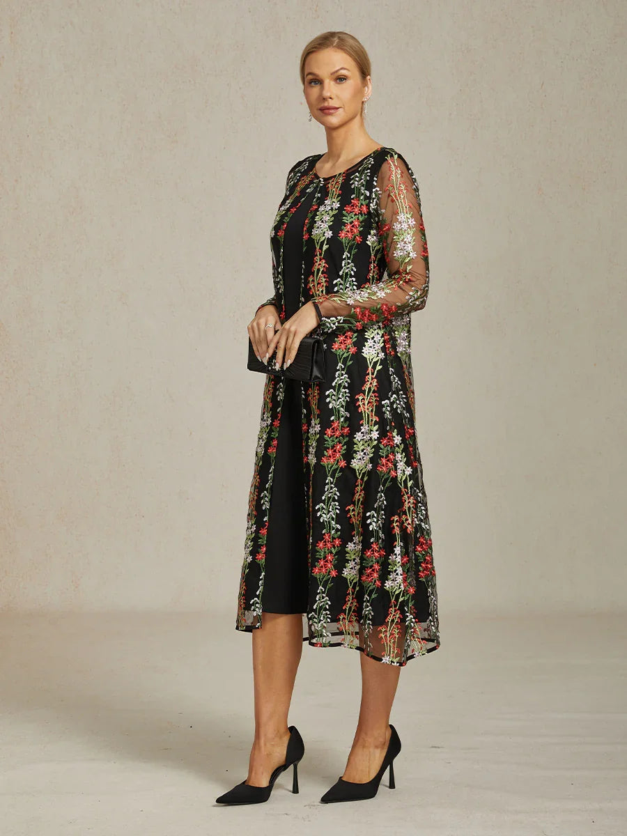 Long Floral Embroidered Lace Jacket