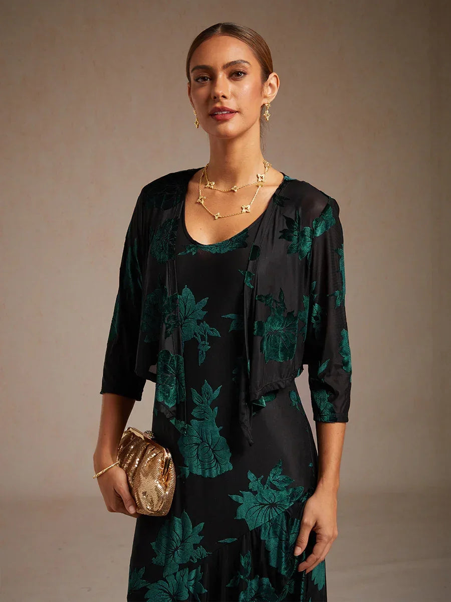 Women's Sheer Chiffon Shrug – Floral Burnout Short Cardigan for Evening Dresses & Formal – vvcloth Women's Sheer Chiffon Shrug – Floral Burnout Short Cardigan for Evening Dresses & Formal – vvcloth